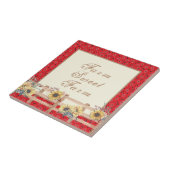 Landzonnebloemen op Bandana Print Custom Tegeltje (Zijkant)