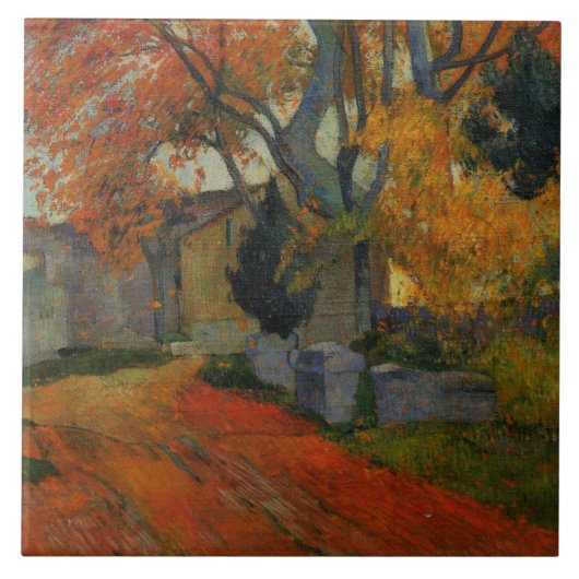 Lane in Alchamps Arles door Paul Gauguin Tegeltje (Voorkant)
