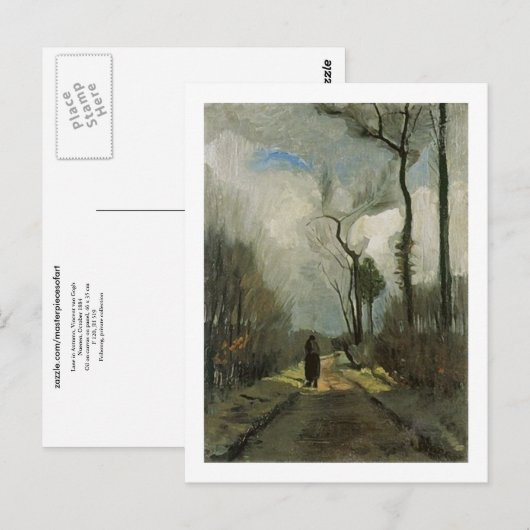Lane in de herfst, Vincent van Gogh Briefkaart (Voorkant / Achterkant)