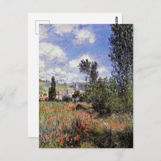 Lane in het papaverveld door Claude Monet Briefkaart (Voorkant / Achterkant)