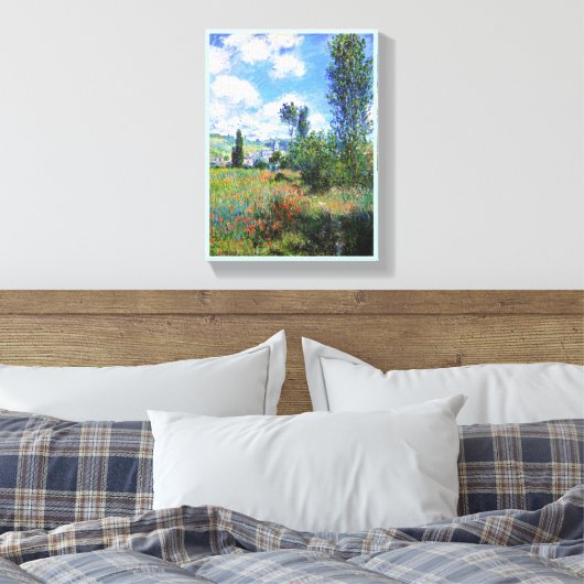 Lane in Poppy Fields Saint-Martin Claude Monet Canvas Afdruk (Insitu (Slaapkamer))