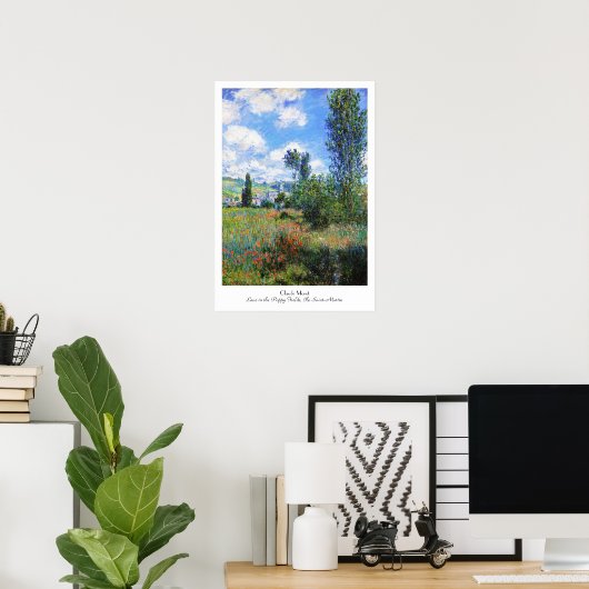 Lane in Poppy Fields Saint-Martin Claude Monet Poster (Thuiskantoor)