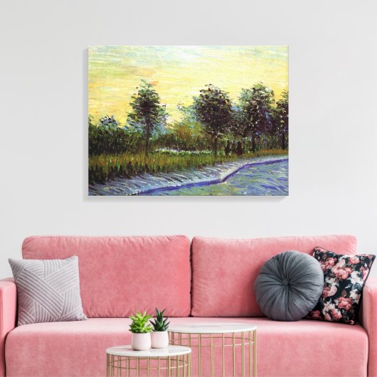 Lane in Voyer d'Argenson Park door Vincent van Gog Canvas Afdruk (Insitu (Woonkamer))
