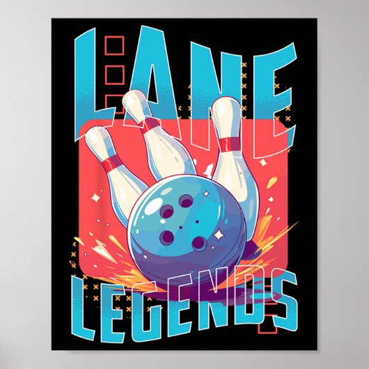 Lane Legends Bowling Sports Design Poster (Voorkant)