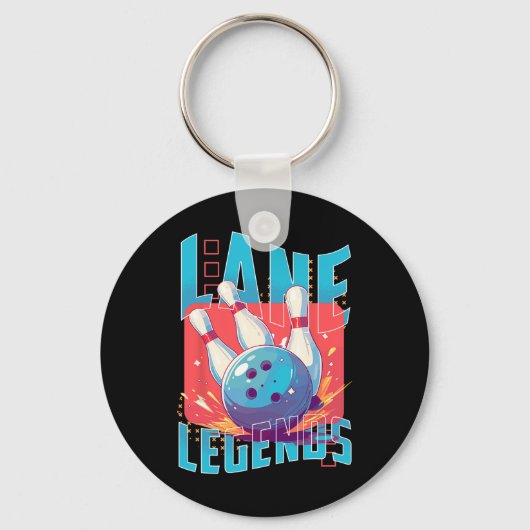 Lane Legends Bowling Sports Design Sleutelhanger (Voorkant)