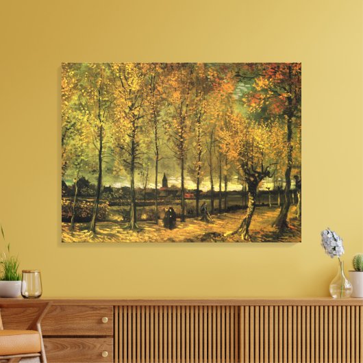 Lane met Poplars van Vincent van Gogh Canvas Afdruk (Insitu (Woonkamer))