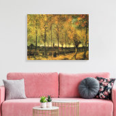 Lane met Poplars van Vincent van Gogh. Canvas Afdruk (Insitu (Woonkamer))