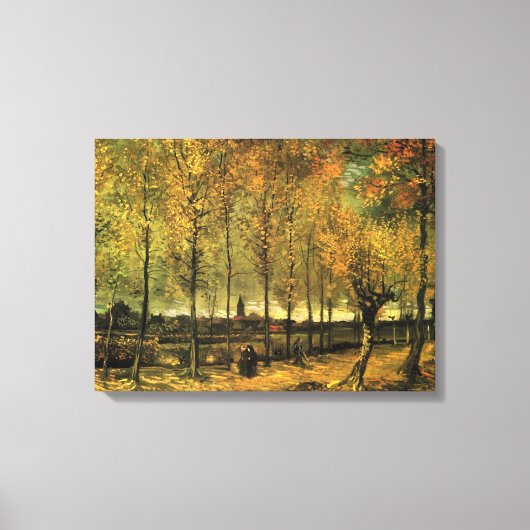 Lane met Poplars van Vincent van Gogh. Canvas Afdruk (Voorkant)