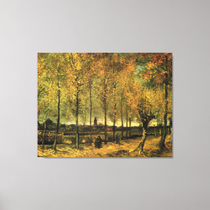 Lane met Poplars van Vincent van Gogh. Fijnbanden Canvas Afdruk