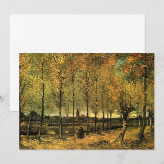 Lane met Poplars van Vincent van Gogh Kaart (Voorkant / Achterkant)