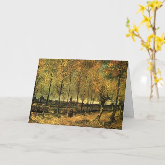 Lane met Poplars van Vincent van Gogh Kaart (Gele Bloem)