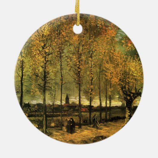 Lane met Poplars van Vincent van Gogh Keramisch Ornament (Achterkant)
