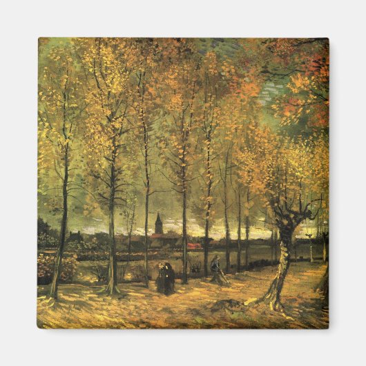 Lane met Poplars van Vincent van Gogh Magneet (Voorkant)