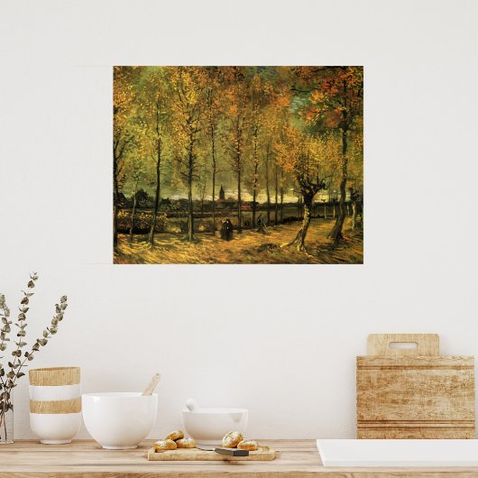Lane met Poplars van Vincent van Gogh Poster (Keuken)