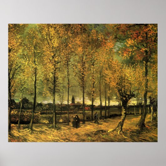 Lane met Poplars van Vincent van Gogh Poster (Voorkant)