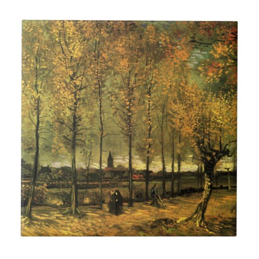 Lane met Poplars van Vincent van Gogh Tegeltje (Voorkant)