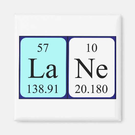 Lane periodiek table name magnet (Voorkant)