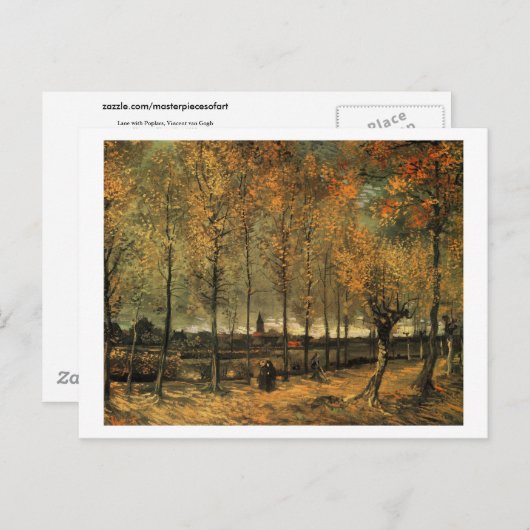 Lane with Poplars, Vincent van Gogh Briefkaart (Voorkant / Achterkant)