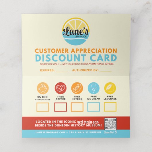 Lane's Lemonade Loyalty Kaart (Binnenkant ongevouwen)