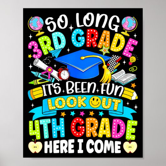 Lang 3e leerjaar leuk geweest opgelet 4e leerjaar poster (Voorkant)