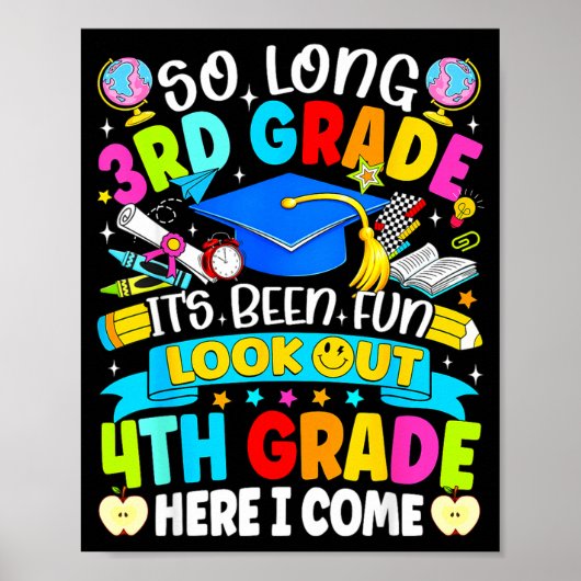 Lang 3e leerjaar leuk geweest opgelet 4e leerjaar poster (Voorkant)