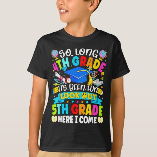 Lang 4e leerjaar leuk geweest opgepast 5e leerjaar t-shirt (Voorkant)
