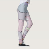 Lang abstract violetroze legging (Rechts)