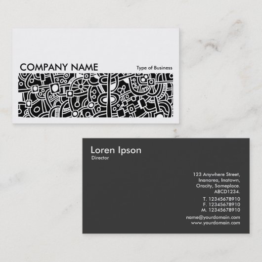 Lang Afbeelding 035 - Metropolis - Wit op Zwart Visitekaartje (Voorkant / Achterkant)