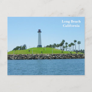 Lang beach vuurtoren Briefkaart! Briefkaart