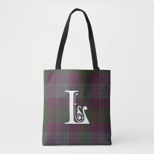Lang Clan Tartan Monogram Tote Bag (Voorkant)