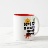 LANG COVID is je ergste terugkerende nachtmerrie Tweekleurige Koffiemok (Voorkant rechts)
