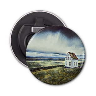 Lang eenzaam huis button flesopener