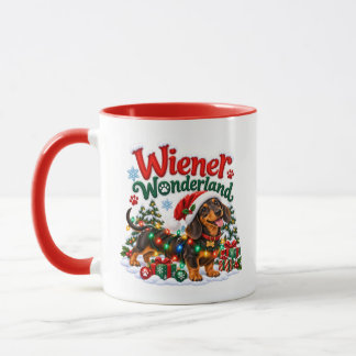 Lang en vrolijk kerstfeest Grappige Dachshund Kers Mok