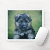 Lang gecoate Duitse Herder Puppy Muismat (Met muis)
