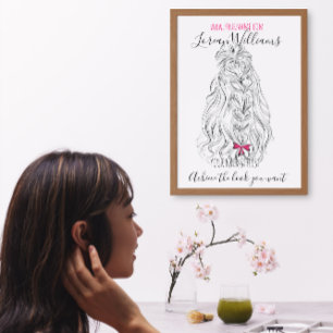 Lang golvend haar met een strik Hairstyling brand Canvas Afdruk