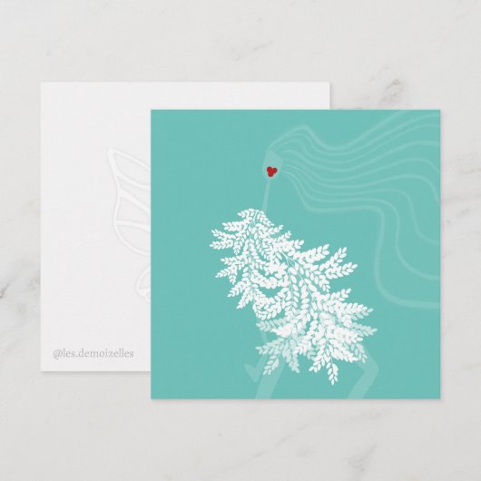 Lang haar Botanische Minimale Mode Illustratie Kaart (Voorkant / Achterkant)