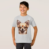 Lang haar Chihuahua hond T-Shirt (Voorkant volledig)