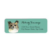 Lang Haar Chihuahua Waterverf Etiket (Voorkant)