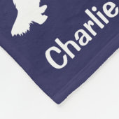 Lang Haar Dachshund Gepersonaliseerde Navy Deken (Hoek)