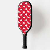 Lang Haar Dachshund Liefdevolle Pickleball Rood Pickleball Paddle (Links)