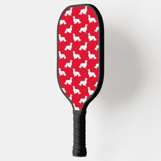 Lang Haar Dachshund Liefdevolle Pickleball Rood Pickleball Paddle (Links)