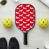 Lang Haar Dachshund Liefdevolle Pickleball Rood Pickleball Paddle
