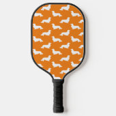 Lang Haar Dachshund Liefdevolle Pickleball Sinaasa Pickleball Paddle (Voorkant)