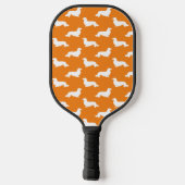 Lang Haar Dachshund Liefdevolle Pickleball Sinaasa Pickleball Paddle (Achterkant)