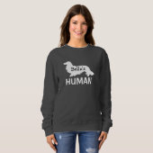 Lang Haar Dachshund's Menselijk Gepersonaliseerd Trui (Voorkant volledig)