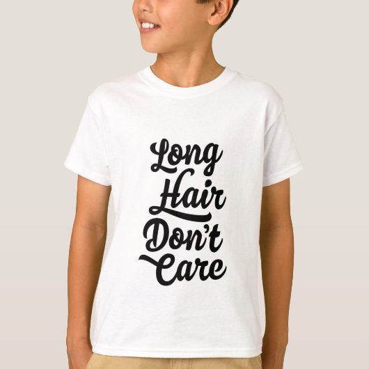 Lang haar geeft niet om Kinder T-Shirt (Voorkant)