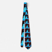 lang haar hippie meisje vredesbord blauw stropdas (Achterkant)