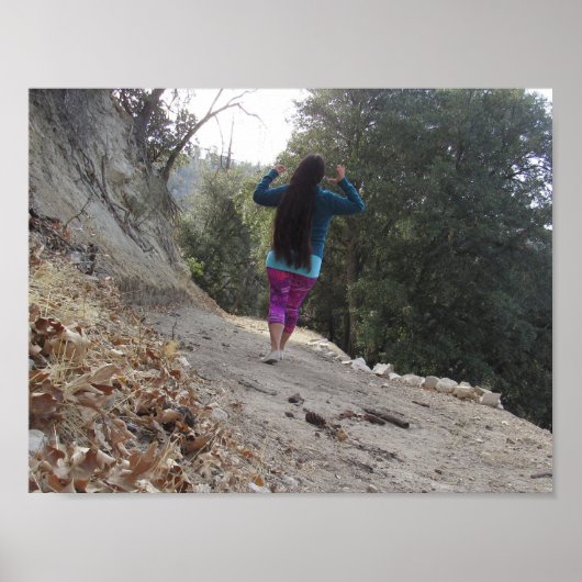 Lang haar in het bos poster (Voorkant)