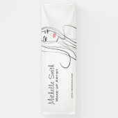 Lang haar kapper visagist  branding spandoek (Verticaal)