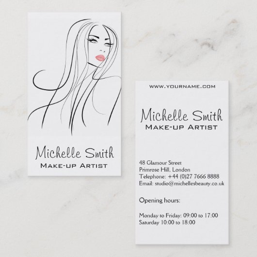 Lang haar kapper visagist  branding visitekaartje (Voorkant / Achterkant)